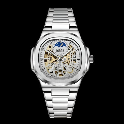 Mark Fairwhale FW-6012 LUNASKEL – Skeleton Moon Phase Automatic Watch - White
