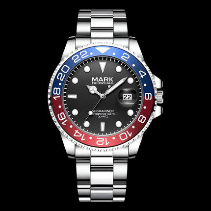 Mark Fairwhale VELTORIS - Luxury Quartz Watch with Auto Date Pepsi