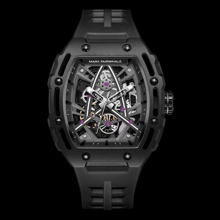 Mark Fairwhale FW-6650 TONNEXOR - Men’s Tonneau Skeleton Automatic Watch Black