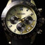 MEGIR Men's Speedster Chronograph Date 43mm Silicone Watch Gold