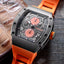 MEGIR Men's GP Racing Chronograph Date 43mm Silicone Strap Watch Orange