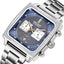 MEGIR Men's Gulf Monaco Homage Chronograph Silver / Blue Steel Bracelet Watch