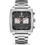 MEGIR Men's Gulf Monaco Homage Chronograph Silver / Black Steel Bracelet Watch