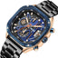 MEGIR Men's SQUARE-X Chronograph Rose Gold / Blue Watch