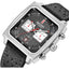 MEGIR Men's Gulf Monaco Homage Chronograph Silver / Black Leather Watch