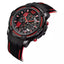 MEGIR Men's Moto Racer Chronograph Date 45mm Black / Red Silicone Strap Watch