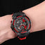 MEGIR Men's Moto Racer Chronograph Date 45mm Black / Red Silicone Strap Watch