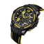 MEGIR Men's Moto Racer Chronograph Date 45mm Black / Yellow Silicone Strap Watch