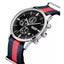 MEGIR Men's Nautical Series Chronograph Date 45mm Nylon Strap Watch Silver / Blue Red