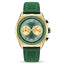 MEGIR Men's Pilot Q Chronograph Date 43mm Silicone Strap Watch Olive Green