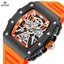 MEGIR Men's TONNEUX-X Chronograph Black / Orange Watch