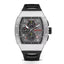 MEGIR Men's GP Racing Chronograph Date 43mm Silicone Strap Watch Silver Black