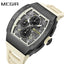 MEGIR Men's GP Racing Chronograph Date 43mm Silicone Strap Watch Cream