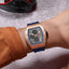 MEGIR Men's GP Racing Chronograph Date 43mm Silicone Strap Watch Rose Gold / Blue