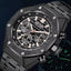 MEGIR Men's Royale Chronograph Ionic Black / Stainless Steel Bracelet Watch