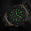 MEGIR Men's Royale Chronograph Ionic Black / Stainless Steel Bracelet Watch