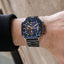 MEGIR Men's SQUARE-X Chronograph Rose Gold / Blue Watch