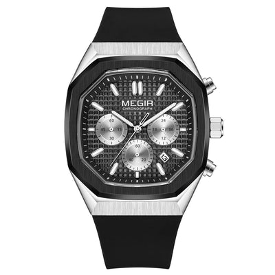 MEGIR Men's Oaki Chronograph Silver / Black Watch