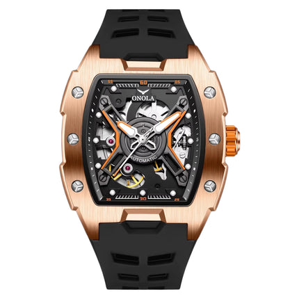R1.00 Auction**ONOLA X-Factor Automatic Skeleton Watch Rose Gold/Black