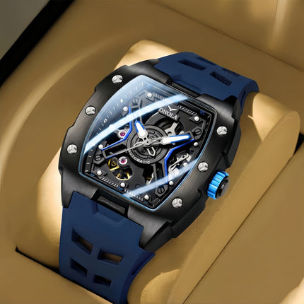 R1.00 Auction**ONOLA X-Factor Automatic Skeleton Watch Blue/Black