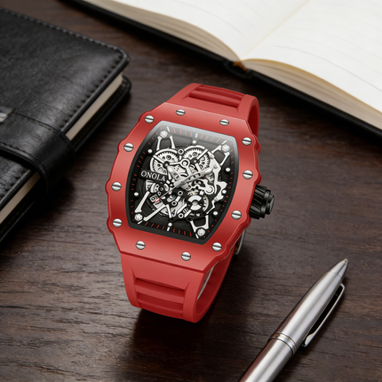 R1.00 Auction**ONOLA Men's Freak Show Watch Deep Red