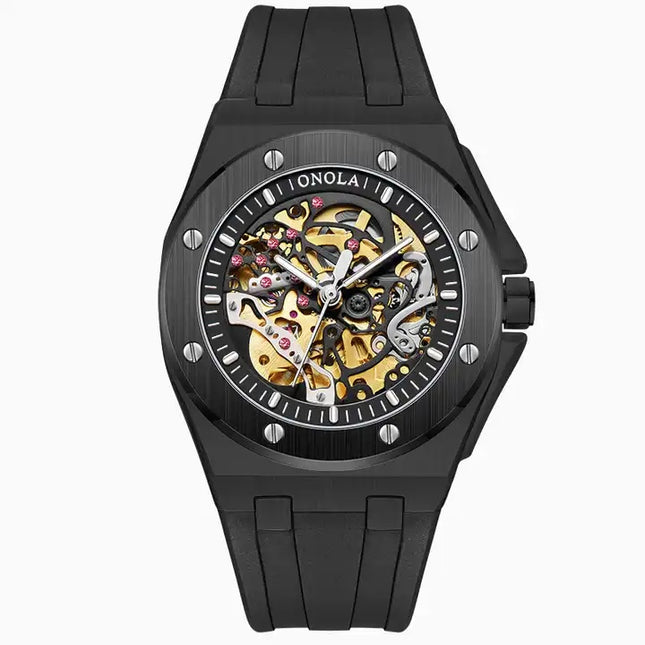 R1.00 Auction**ONOLA Men's Holland Mechanical Automatic Watch Black