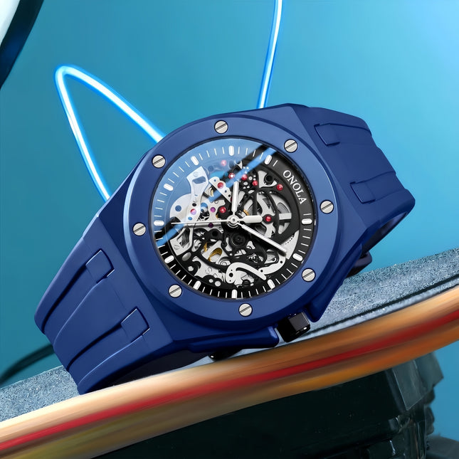 R1.00 Auction**ONOLA Men's Holland Mechanical Automatic Watch Royal Blue