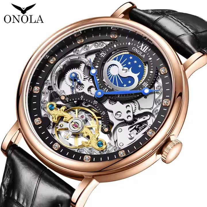 ONOLA The Moon Automatic Skeleton Watch