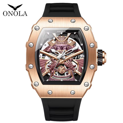R1.00 Auction**ONOLA Samurai Automatic Skeleton Watch Rose Gold