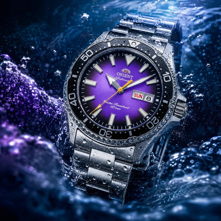Orient Mako Kamasu 42mm Steel Automatic Watch RA-AA0827V Limited Edition Purple