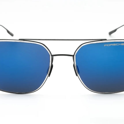 ***PORSCHE DESIGN*** Men's Titanium Aviator Sunglasses Ice Blue