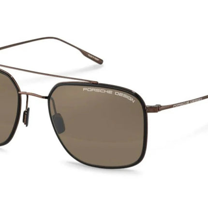 ***PORSCHE DESIGN*** Men's Titanium Brown Aviator Sunglasses
