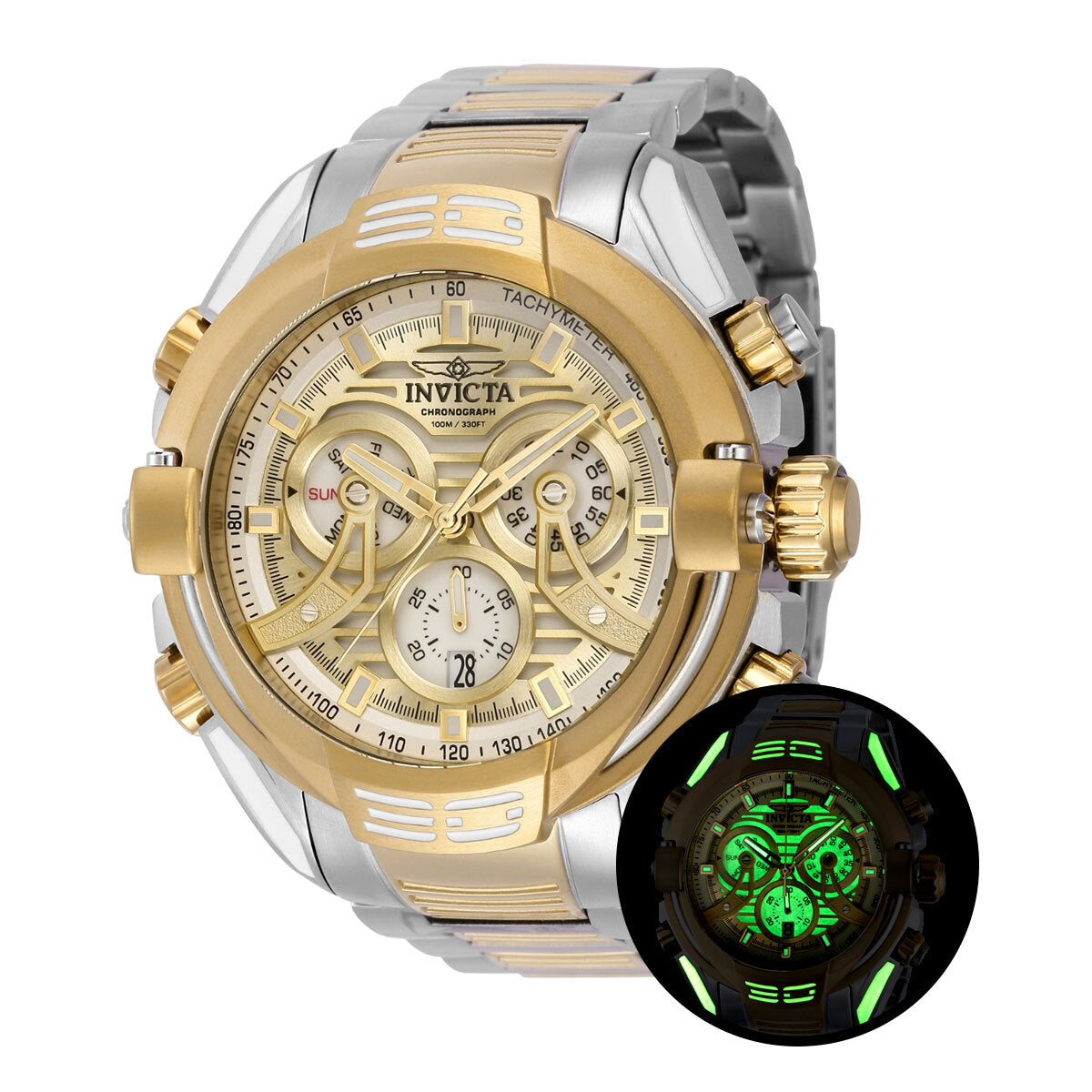 INVICTA Men's S1 Rally Mammoth 54mm Chronograph Glow in The Dark Watch