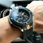 MEGIR Men's Night Dweller Chronograph Date 48mm Silicone Strap Watch Rose Gold / Black