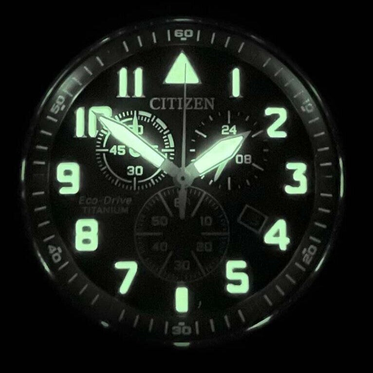CITIZEN Garrison Super Titanium Pilot Chronograph Watch AT2480-81E
