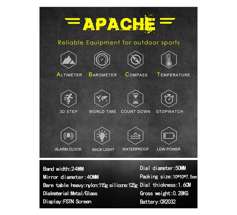 NORTH EDGE Apache Silicone Watch Black