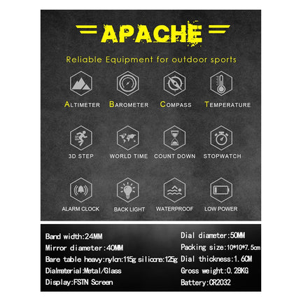 NORTH EDGE Tactical Apache Silicone Watch Grey