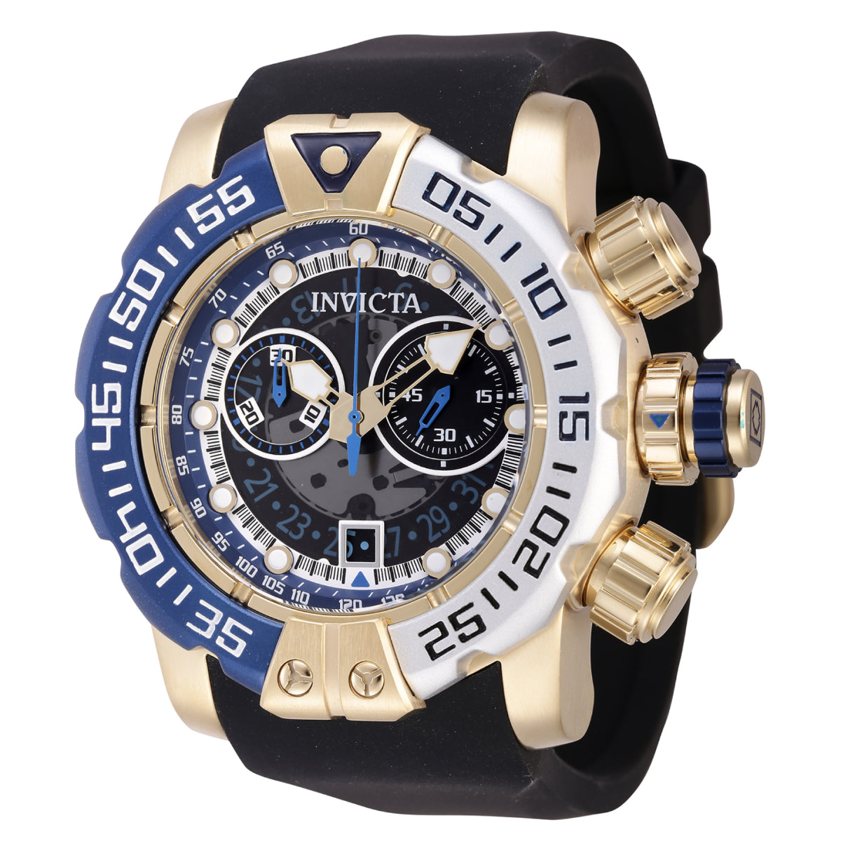 INVICTA Men's Sea Hunter 57mm Next Gen Chronograph Watch Gold/Blue