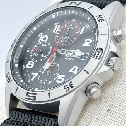 SEIKO Men's Chronograph 39mm Aviator Nylon Watch