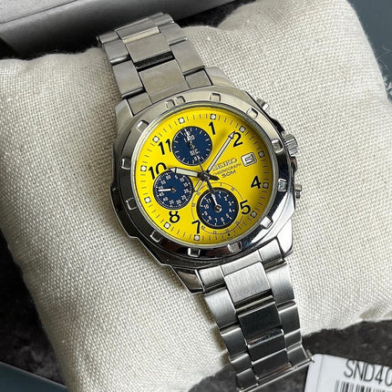 SEIKO Men's Chronograph 39mm Yellow Dial Watch