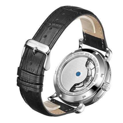SAMUEL JOSEPH London Limited Edition Steel & Grey Automatic Skeleton Men's Watch