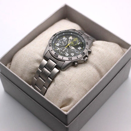 SEIKO Men's Chronograph 39mm Aviator Green Dial Watch