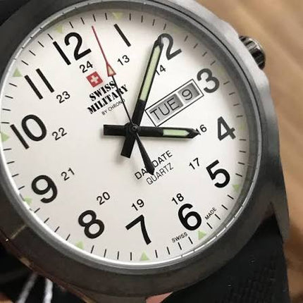 **Auction Exclusive**Swiss Military Day-Date Tough Rubber Strap Watch
