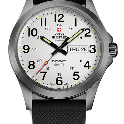 **Auction Exclusive**Swiss Military Day-Date Tough Rubber Strap Watch