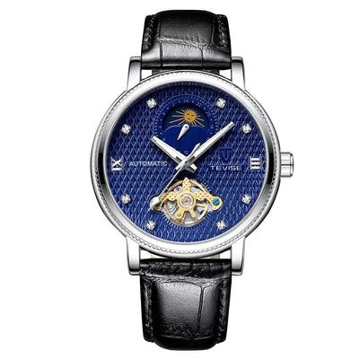 TEVISE Namura II Classic Moonphase Silver/Blue Watch