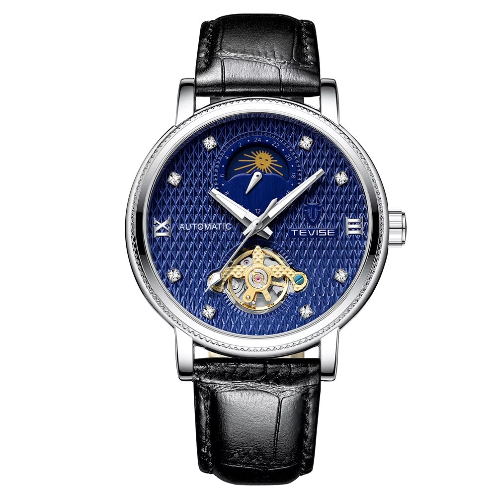 TEVISE Namura II Classic Moonphase Silver/Blue Watch