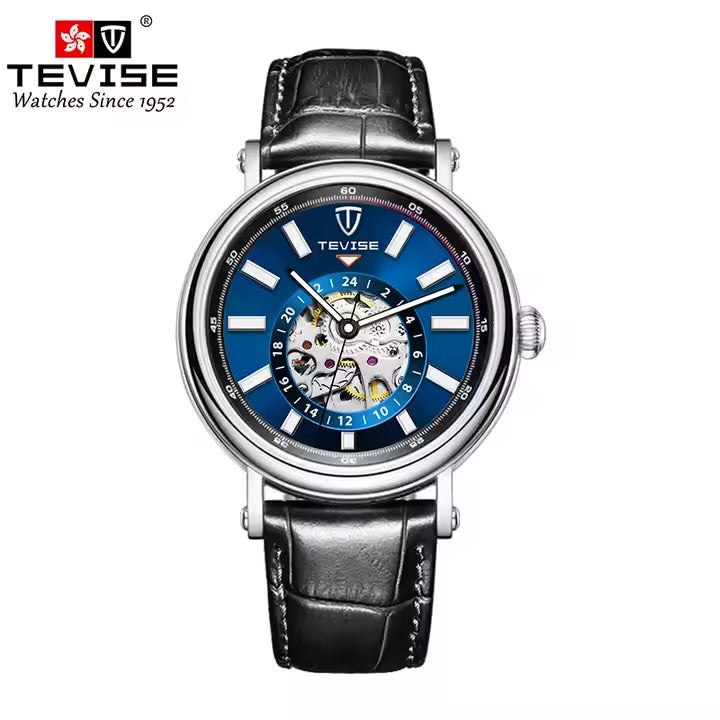 TEVISE Namura-X Skeleton Automatic Kinetic Watch Blue