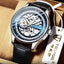 TEVISE Dream Automatic Leather Black/Blue Watch