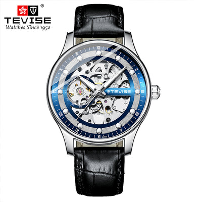 TEVISE Dream Automatic Leather Black/Blue Watch