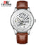 TEVISE Dream Automatic Leather Silver/Brown Watch